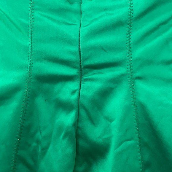 Green satin strapless BEBE dress - Picture 3 of 7